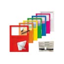 Kolma Visa Dossier Script window folders with pen, PP, assorted, pack of 10