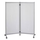 BX2 Paperflow movable 2 part office screen 152x170x44 transparant