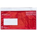 Document Pocket, C5/6, window on left, red, printed, Pack of 250