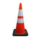 Viso reflective traffic cone whiteh rubber base PP height 70 cm orange/white