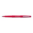 Paper Mate nylon fibre tip red pens 0,8 mm line width - box of 12