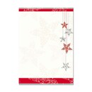 Christmas paper Sigel A4, red engraving and silver printing, 25 piec. per box