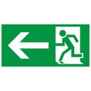 Emergency Exit Sign, Emergency Exit Left, photoluminescent, green/white