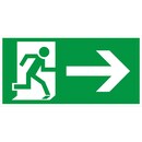 Emergency Exit Sign, Emergency Exit Right, photoluminescent, green/white