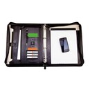 Monolith 2924 conference folder leather with zip and ring binder black