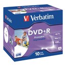 DVD+R Verbatim 43508, 4,7GB, Schreibgeschwindigkeit: 16x, Jewel Case, 10 Stück