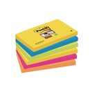 Haftnotizen Post-it Super Sticky 6556SR, 127 x 76 mm, 6 x 90 Blatt, farbig