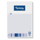 Briefblock Lyreco, A4, liniert, 60g, 4fach gelocht, 80 Blatt