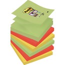 Haftnotizen Post-it Super Sticky Z-Notes R3306SM, 76x76mm, 6 x 90 Blatt, farbig