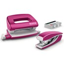 Heftgerät+Locher Set Leitz 5561 NeXXt WOW, Heft- & Lochleistung: 10 Bl. pink