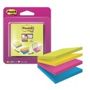 Haftnotizen Post-it Super Sticky 2014BYFG, 76x76 mm, 4 Blöcke à 75 Blatt, farbig