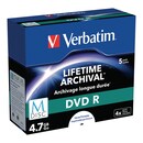 DVD R Verbatim 4,7GB, Schreibgeschwindigkeit: 16x, Jewel Case, 5 Stück