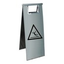 Warnschild Viso PSG680X INOX, Vorsicht Rutschgefahr, Edelstahl, 60x23x2cm, grau