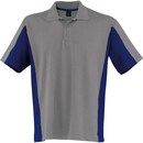 Poloshirt Kübler SHIRTS 5019, Größe: M, mittelgrau/kornblumenblau