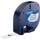 Schriftband Dymo LetraTag 91221, Plastik, 12mm x 4m, weiß