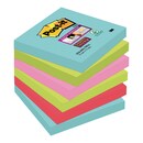 Haftnotizen Post-it Super Sticky 654-6SS, 76 x 76 mm, 6 x 90 Blatt, Miami