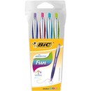 Bic Atlantis retractable ballpoint pen metal clip 1mm - pocket of 4 colours