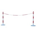 Viso barrier kit with 2 metal poles chain 2 m, 2 S-hooks - red/white