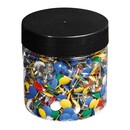 Plastic drawing pins 7mm assorti - box of 1000