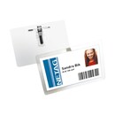 Durable 8230 self-laminating badge with combiclip 90x54mm - pack of 25