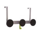 Alba coat rack for doors 3 pegs silvergrey/black